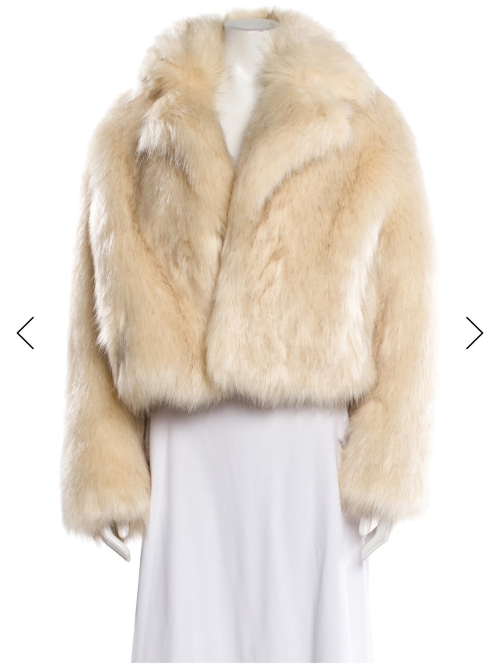 Stand Studio Cream Faux Fur Teddy Jacket FR38